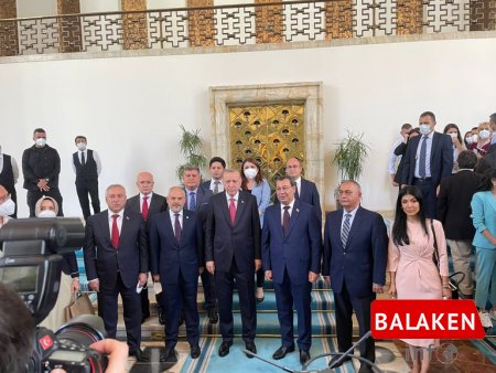Türkiyə Prezidenti Milli Məclisin nümayəndə heyəti ilə görüşüb