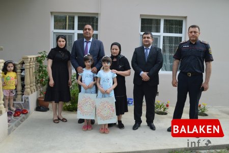 Balakən rayon rəhbərliyi  Uşaq günü münasibəti ilə şəhid ailələrini ziyarət etdi