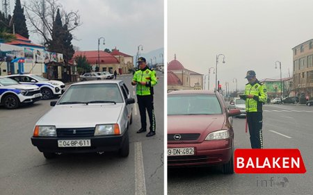 Balakəndə təhlükəsizlik kəmərindən istifadə etməyən sürücülər barəsində protokol tərtib olunub