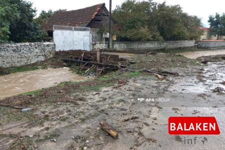 Balakən RİH: Axşam saatlarından yağan güclü yağış yüngül fəsadlar törədib