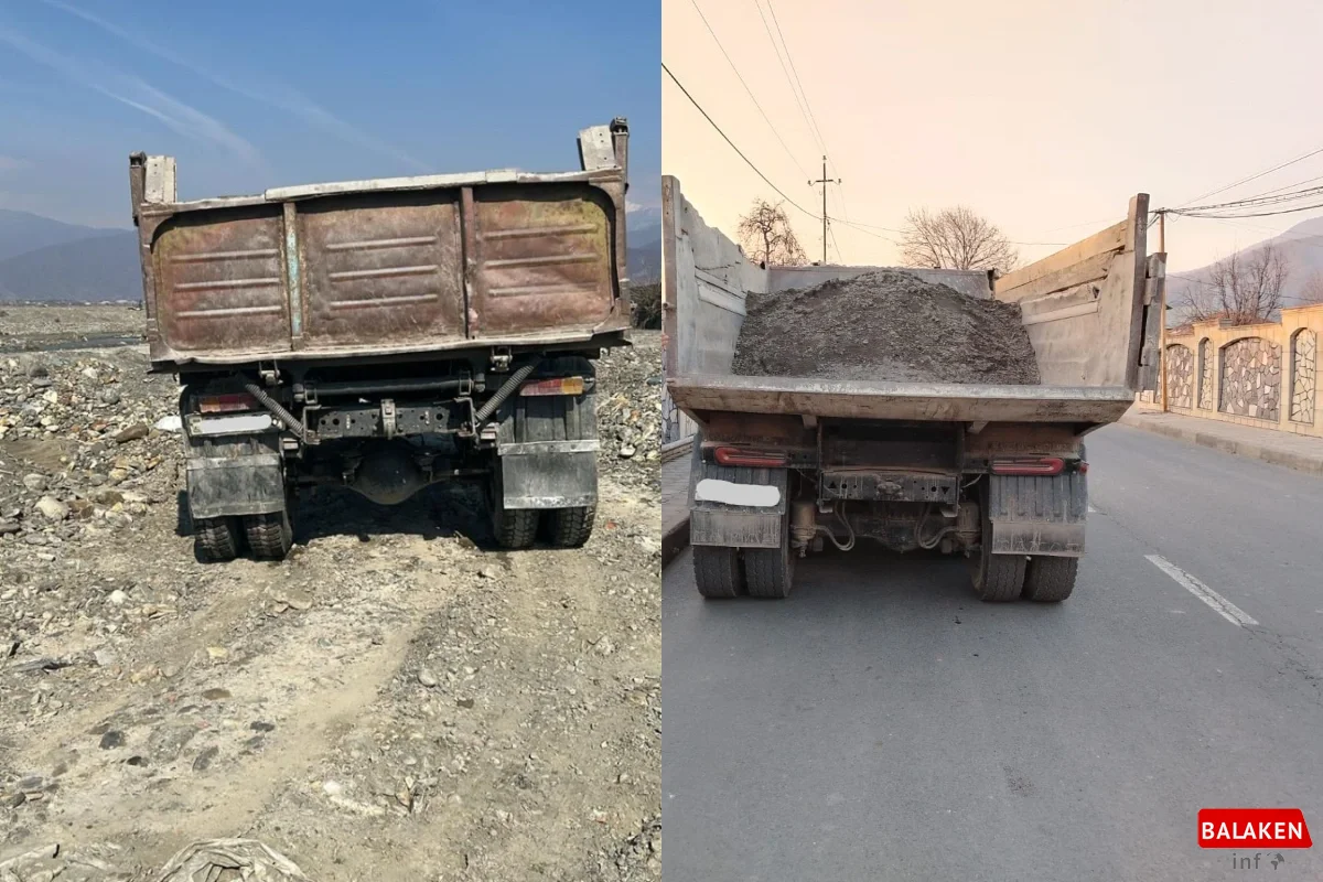 Balakəndə çaydan qanunsuz qum-çınqıl daşıyan şəxslər məsuliyyətə cəlb olundular